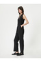 Jumpsuit Double Breasted V Neck Sleeveless Pocket Pleat Detailed