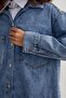 CASTDO Kadın Mavi Oversize  Jean Ceket - 5