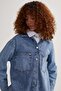 CASTDO Kadın Mavi Oversize  Jean Ceket - 6