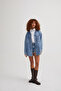 CASTDO Kadın Mavi Oversize  Jean Ceket - 2