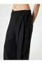 Linen Blended Trousers with Wide Leg and Tie Detail - 5