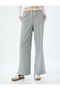Gray Striped Women's Trousers 5Wak40056Uw - 3