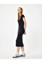 Pencil Dress Midi Length Slim Fit Short Sleeve Boat Neck