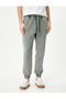 Loose Jeans Jogger Washed with Lace-up Waist Pockets - 3