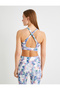 Sports Bra Back Cross Strap Tie-Dye Patterned Slim Fit - 4