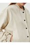 Bomber Jacket Suede Look College Collar Snap Closure - 5