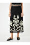 Midi Skirt with Embroidery Detail Normal Waist - 3
