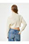 Crop Knitwear Sweater Turtleneck Long Sleeve Acrylic Blend - 4