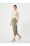 Midi Pencil Skirt with Slit Detail in Modal Fabric