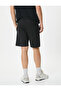 Bermuda Shorts with Lace-Up Waist Ribbed Pockets - 4