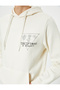 Slogan Printed Sweat Hooded Kangaroo Pocket Detailed - 5
