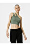Single Shoulder Crop Tank Top with Window Detail Ribbed Cotton - 3