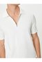 Polo Neck Knitwear Sweater Half Zipper Short Sleeve - 5
