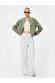 Bomber Jacket Zippered Elastic Waist Pocket Modal Mixed - 2