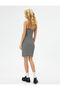 Mini Pencil Dress Slim Fit Thin Strap Ribbed - 4