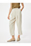 Cigarette Pants Short Leg Pleated Detailed Pockets - 3