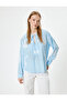 Balloon Sleeve Blouse Long Sleeve Embroidered Lacing Detail - 2