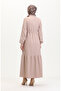 Twist Fabric Ribbed Half Button Dress 0526-04 Mink - 5