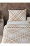Mono Check Duvet Cover Set Double Size Beige - 2