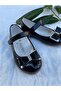 Girl's Baby Shiny Black Party Ballerinas - 6