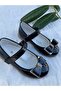 Girl's Baby Shiny Black Party Ballerinas - 2