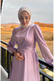 فستان سهرة كوبي ساتان برباط أمامي 5513-05 أرجواني - 4