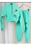 Girls Butterfly Embroidered Crop Tracksuit Set - 2