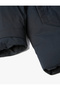 Removable Hooded Long Anorak Coat with Zipper and Print Detail - 8