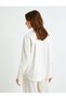 Linen Blended Shirt Crochet Detailed Long Sleeve - 4