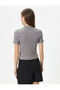 Turtleneck Crop T-Shirt Slim Fit Short Sleeve Camisole Cotton - 4