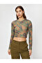 Long Sleeve T-Shirt Crop Crew Neck Ribbed - 3