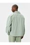 Denim Jacket Classic Collar Snap Button Pocket Lace-up Waist - 4
