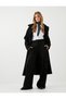 Long Cashmere Coat with Buttons, Double Breasted, Belted Waist, Pockets