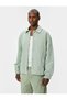 Denim Jacket Classic Collar Snap Button Pocket Lace-up Waist - 3