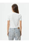 Turtleneck Crop T-Shirt Slim Fit Short Sleeve Camisole Cotton - 4