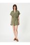 Oversize Shorts Jumpsuit Elastic Pocket Detailed Short Sleeve - 3