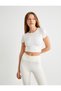 Sports Crop Yoga T-Shirt Short Sleeve Crew Neck Slim Fit with Tie Detail - 2