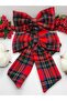 Red Plaid Bow Model Large Size Youth and Adult Hair Clip Set of 2 for Holidays and Special Occasions - 3