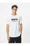 Crew Neck Short Sleeve Sports T-Shirt - Slogan Printed - 3