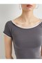 Crop T-Shirt Short Sleeve Round Neck Cotton Slim Fit - 5