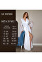 Lace Long Wedding Dress, White Wedding Kimono, Lace Sleeves - 7