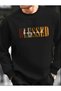 Blessed Blessed Printed Crew Neck Oversize Black White Gray Men's Sweatshirt