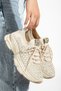 Daily Walking Shoes Lace-Up Women's Sneaker Beige - 3