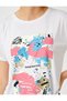 Crew Neck Short Sleeve Printed T-Shirt - 5