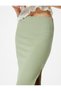 Long Pencil Skirt High Waist Ribbed - 5