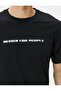 Slim Fit T-Shirt Slogan Printed Crew Neck Short Sleeve - 5