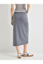 Midi Pencil Skirt with Slit Detail Standard Waist - 4
