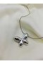 Silver Balloon Butterfly Necklace with Steel Chain - 2