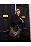 Women's Faux Leather Large Size Casual Shoulder Bag Bitter Brown - 6