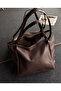 Women's Faux Leather Large Size Casual Shoulder Bag Bitter Brown - 3